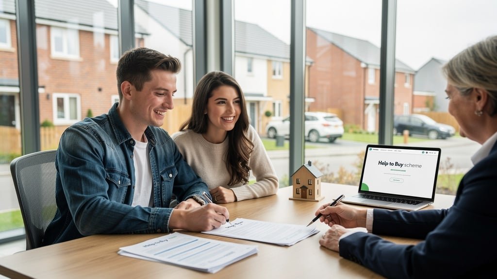 Young couple meeting with a financial advisor about their Help to Buy equity loan valuation
