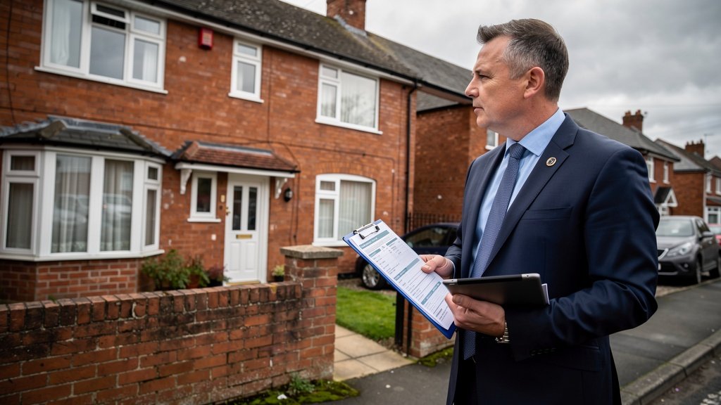 A Cannock Surveyors RICS regulated surveyor conducting a professional building inspection on a Staffordshire property
